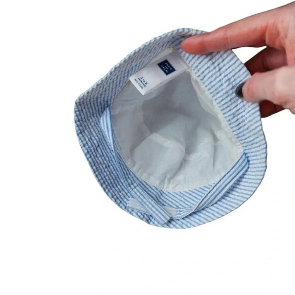 JANIE &‎ JACK Seersucker Striped infant Bucket Hat 3-6M